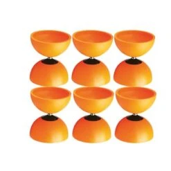 6 Rubber Diabolos 4", With Booklet