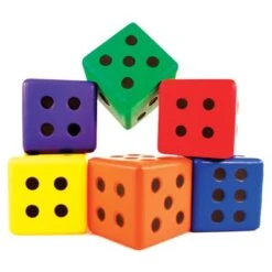 Set Of 6 Foam Dices, 3"