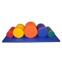 Set Of 5 Foam Cylinders And 1 Floor Mat