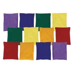 12 Mixed Rainbow Beanbags, 5"x4"